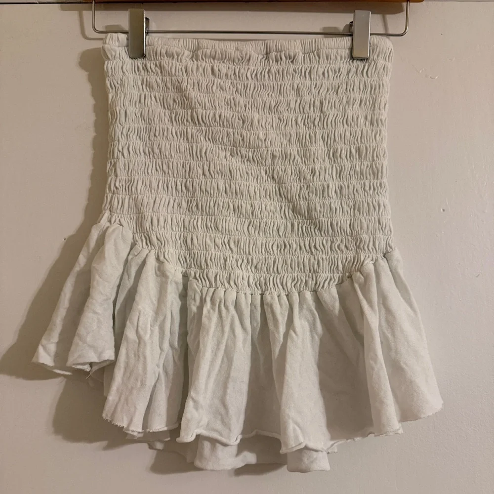 Free People Beach tube top ruffle smocked women XS